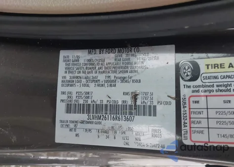 2006 Lincoln Zephyr from USA, damaged, VIN 3LNHM26116R613607